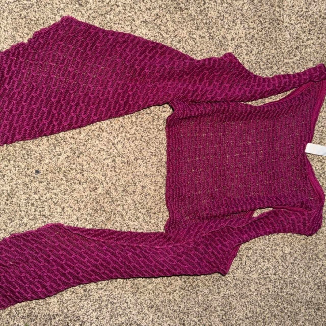 Beautees Cropped Shrug Size 7 Maroon Open-Knit Bolero 2