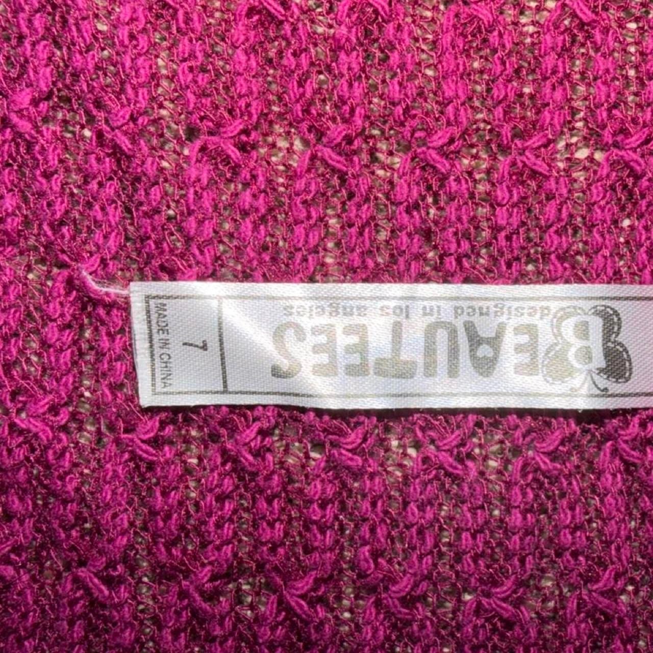 Beautees Cropped Shrug Size 7 Maroon Open-Knit Bolero 3