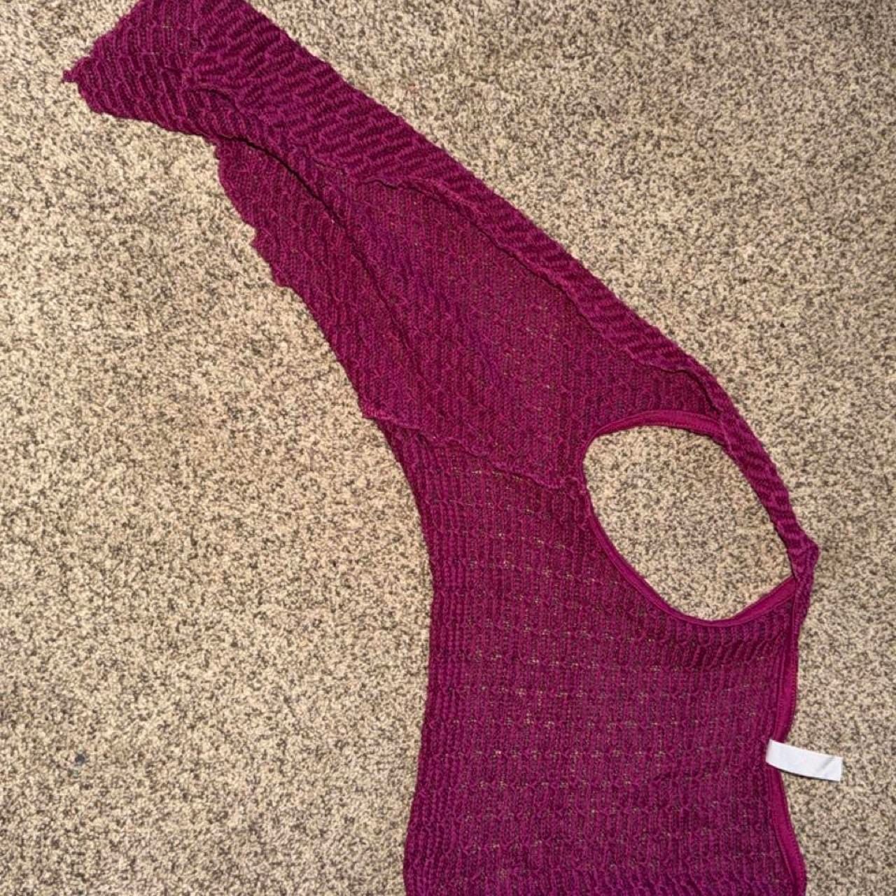 Beautees Cropped Shrug Size 7 Maroon Open-Knit Bolero 5