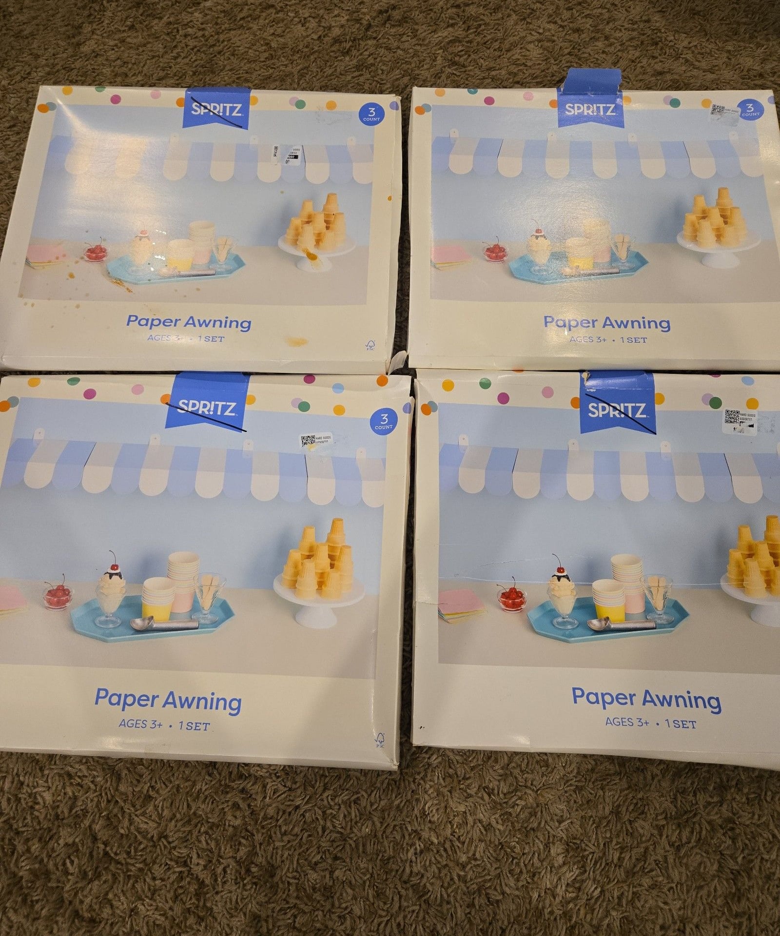 New lot of 4 Spritz paper awning 1