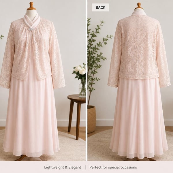 Pink Lace Dress and Jacket Set