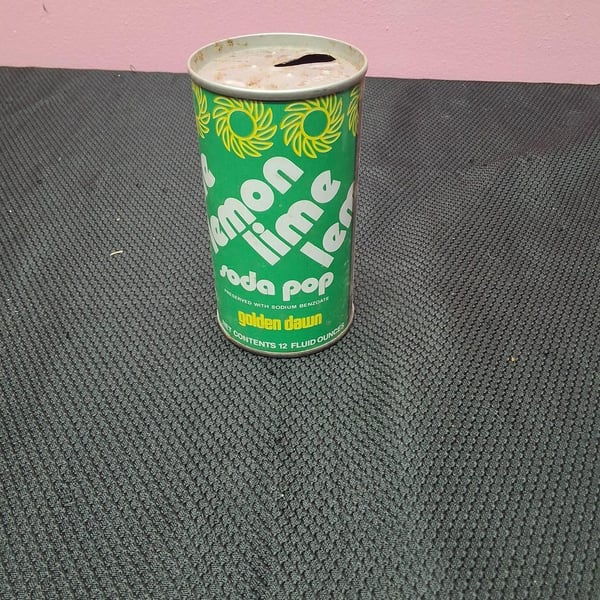 Golden Dawn Lemon Lime Soda Pop 12 oz Vintage Can