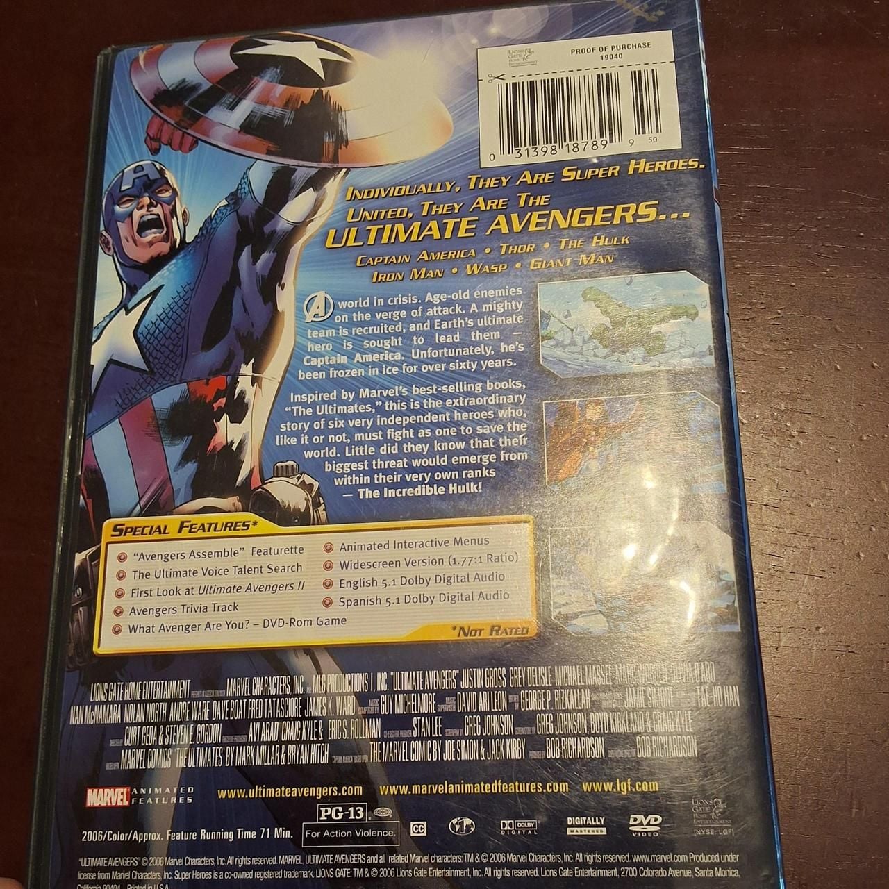 Marvel Ultimate Avengers The Movie DVD Lionsgate 2