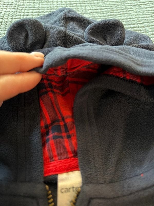 EUC Carters Teddy Bear Zipper Hoddie 3