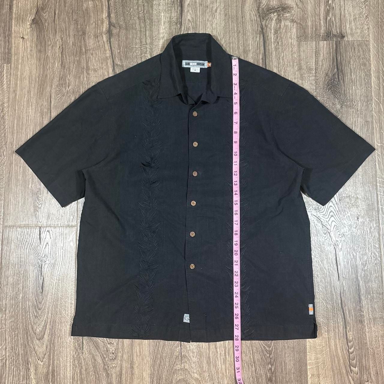Quiksilver Edition Button Down Shirt Size M Black Embroidered Y2K 7