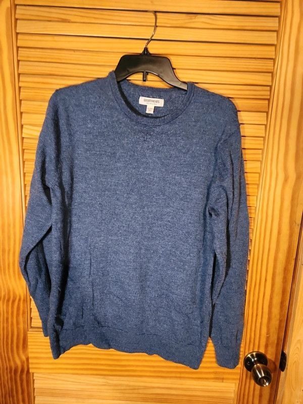 Goodthreads Men's Crewneck Sweater Blue Heather Size XL Extra Large Knit 2