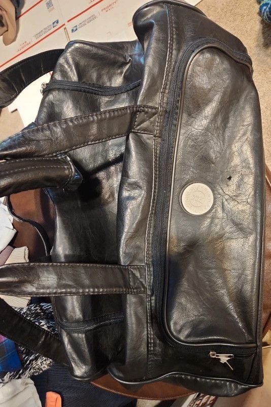 Vintage. rare Mazda Miata Special Edition Black Leather Weekender Duffle Bag 2