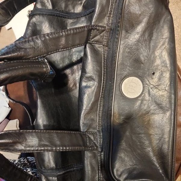 Vintage. rare Mazda Miata Special Edition Black Leather Weekender Duffle Bag
