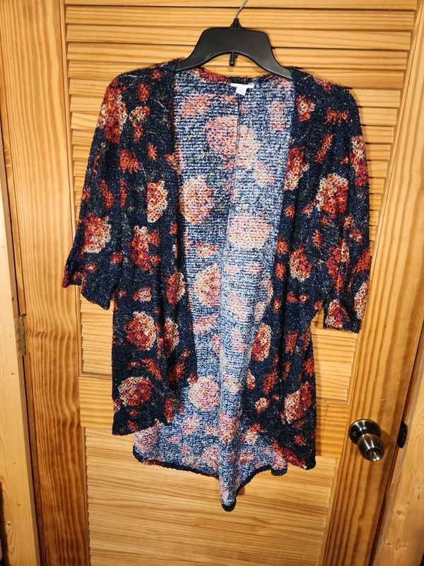 LuLaRoe Shimmer Floral Knit Cardigan – Women’s Small 2