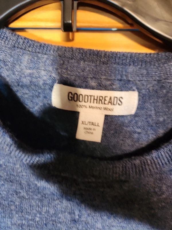 Goodthreads Men's Crewneck Sweater Blue Heather Size XL Extra Large Knit 3
