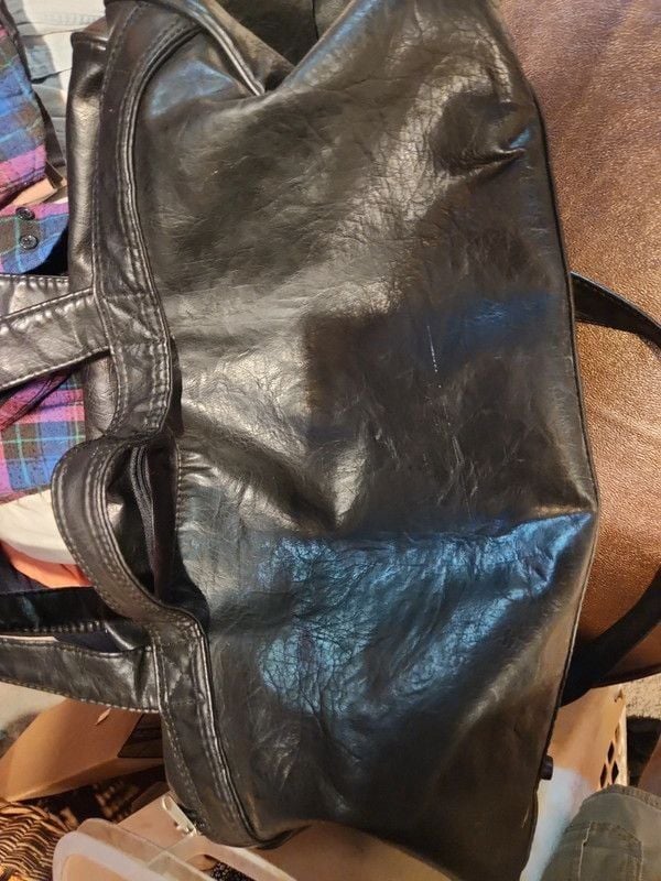 Vintage. rare Mazda Miata Special Edition Black Leather Weekender Duffle Bag 4