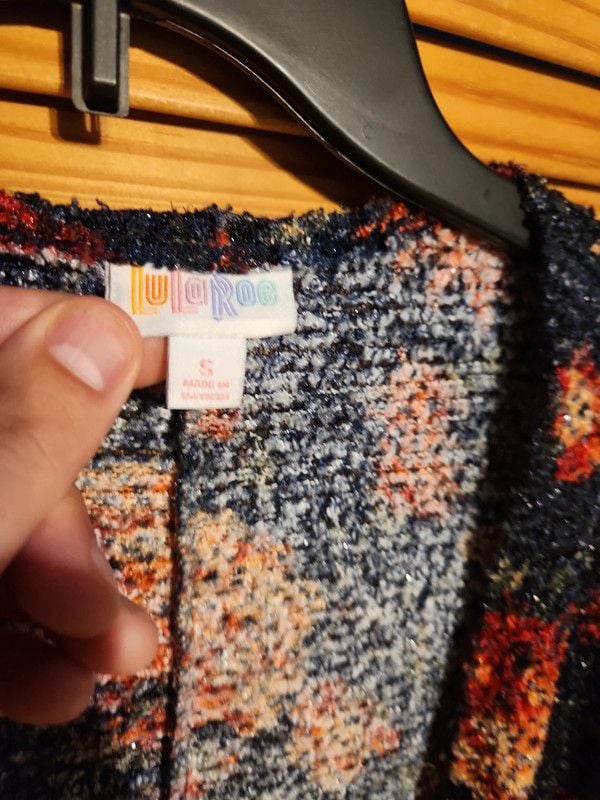 LuLaRoe Shimmer Floral Knit Cardigan – Women’s Small 4