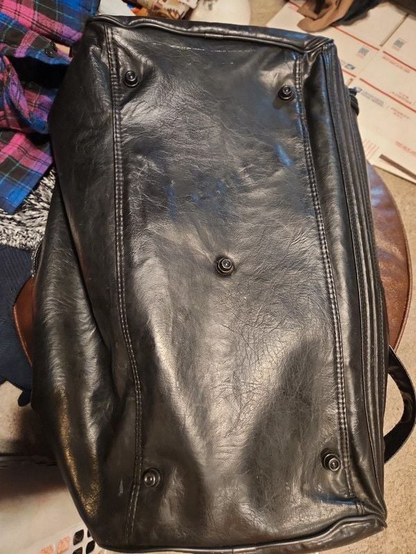 Vintage. rare Mazda Miata Special Edition Black Leather Weekender Duffle Bag 5
