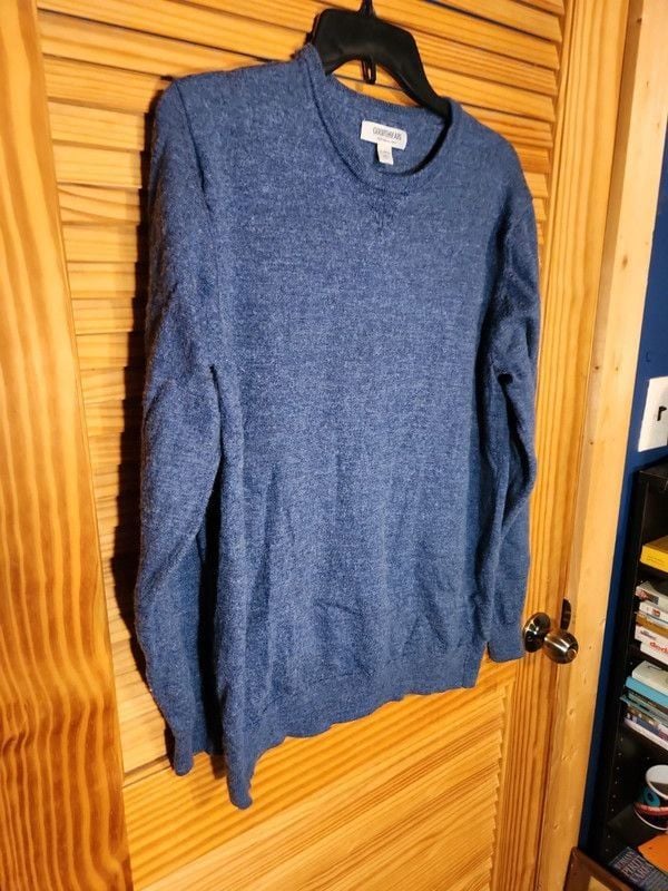 Goodthreads Men's Crewneck Sweater Blue Heather Size XL Extra Large Knit 5