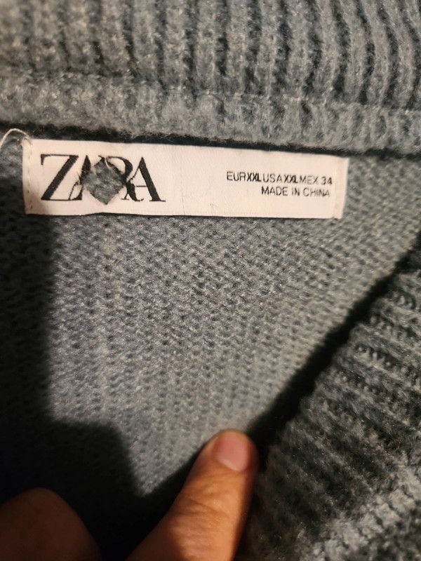 Zara Casual Cosy Oversized Crewneck Knit Sweater in Periwinkle Blue Women's Size XXL 5