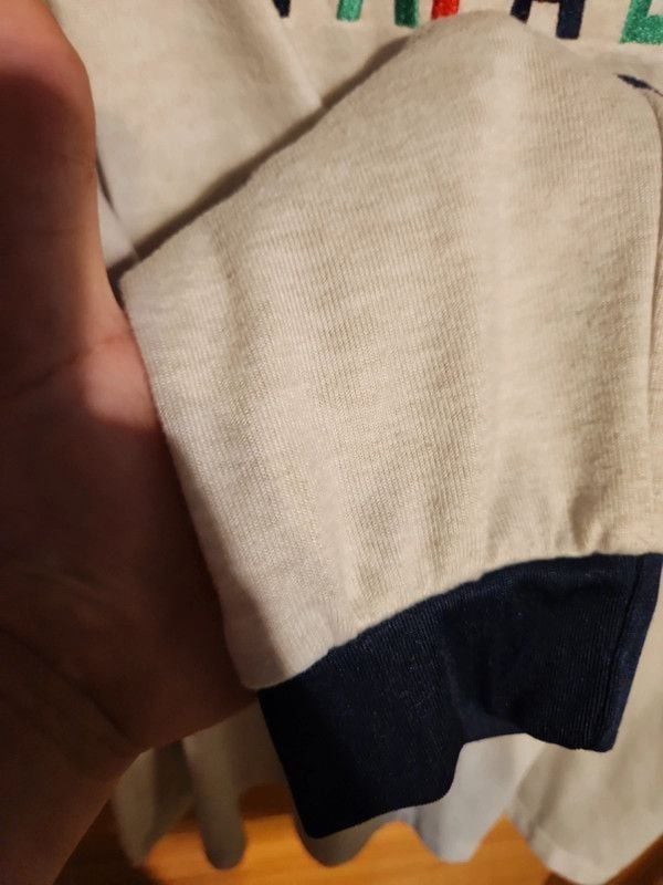 Dearfoams Papa Bear Loungewear Pajama Top Cream/Black Ringer Long Sleeve 6