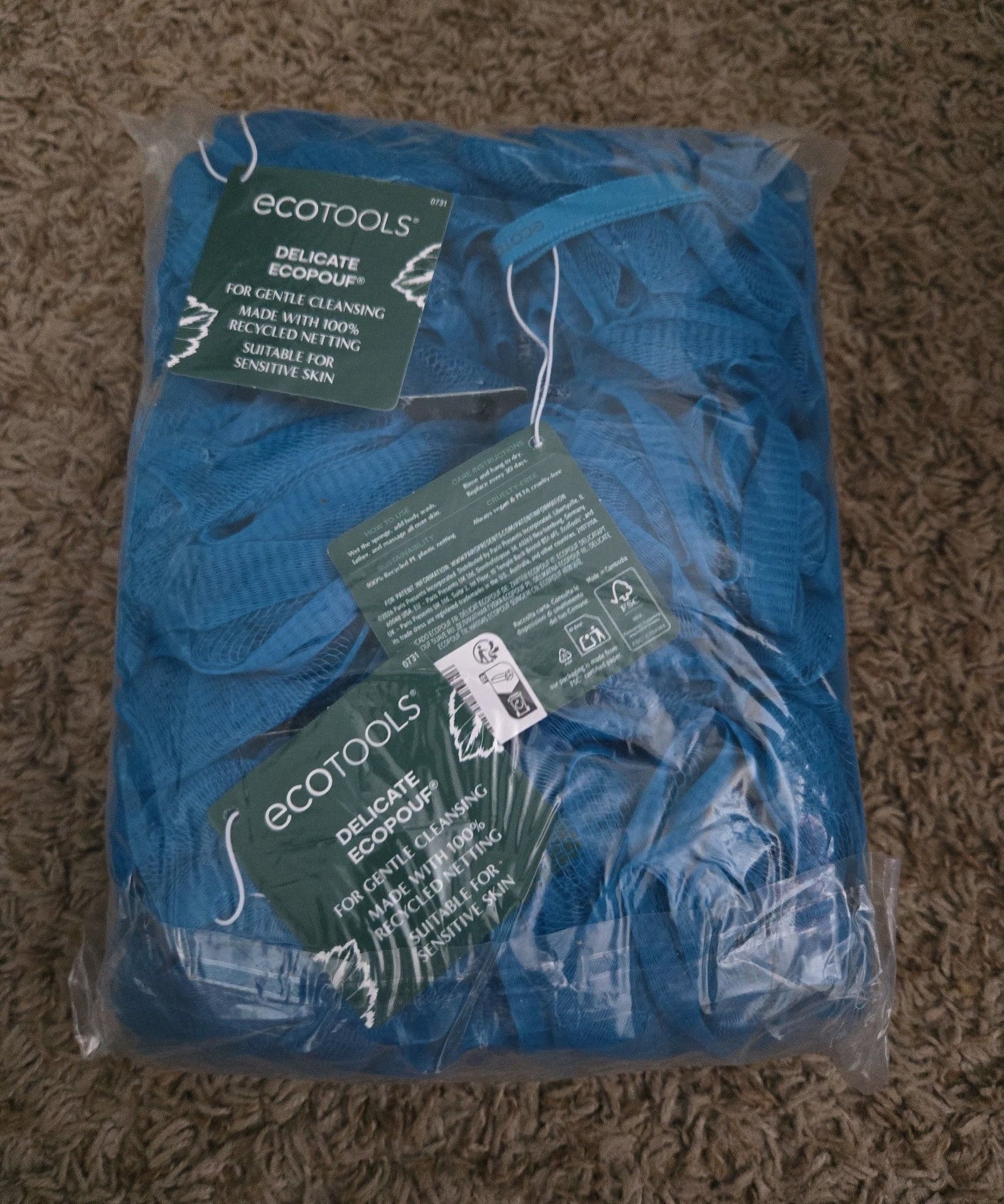 New lot of 6 Ecotools Delicate Pouf Bath Loofah blue 1