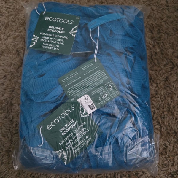 New lot of 6 Ecotools Delicate Pouf Bath Loofah blue