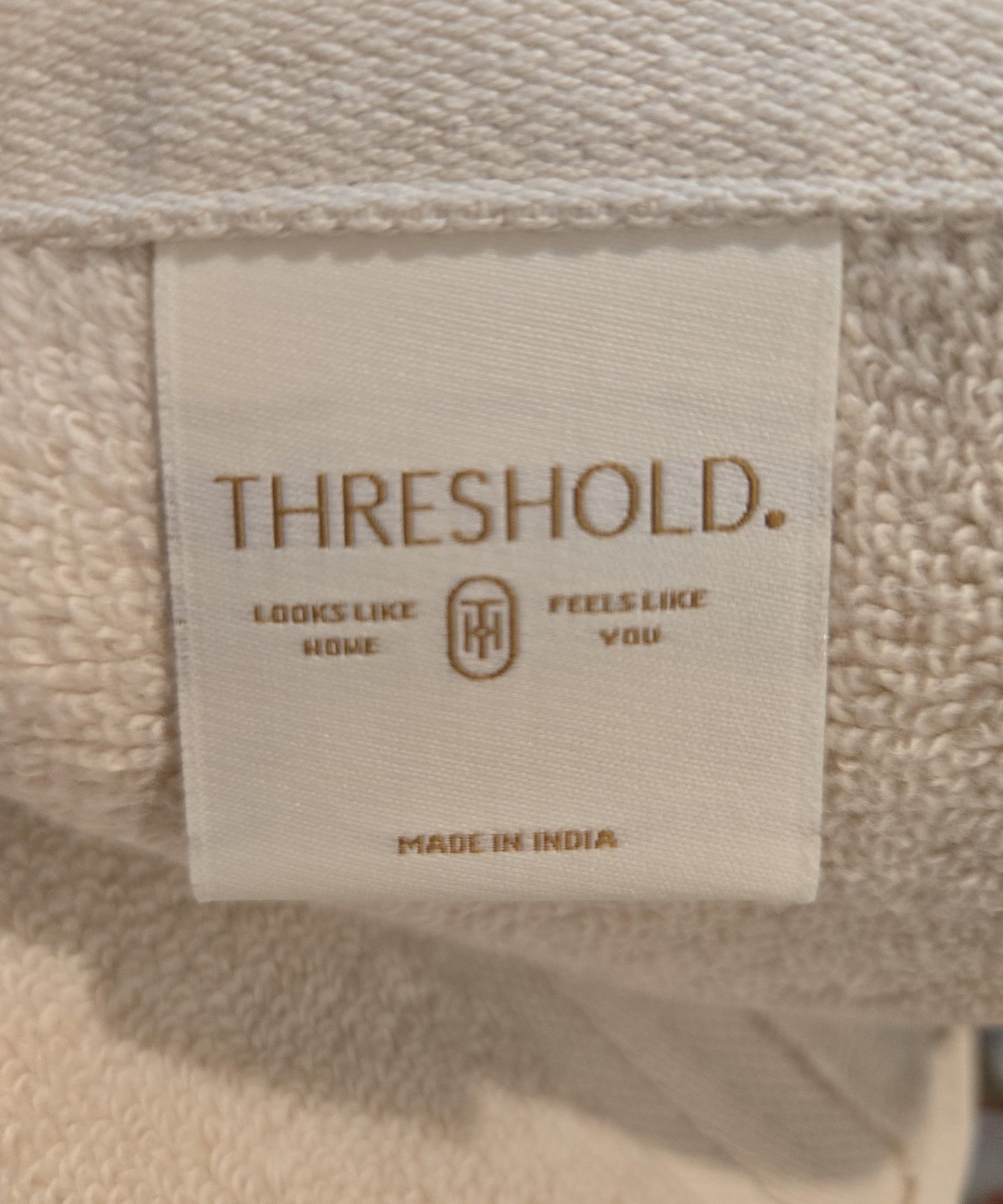 New lot of 4 threshold spa plush hand towel almond 16 x 30 2