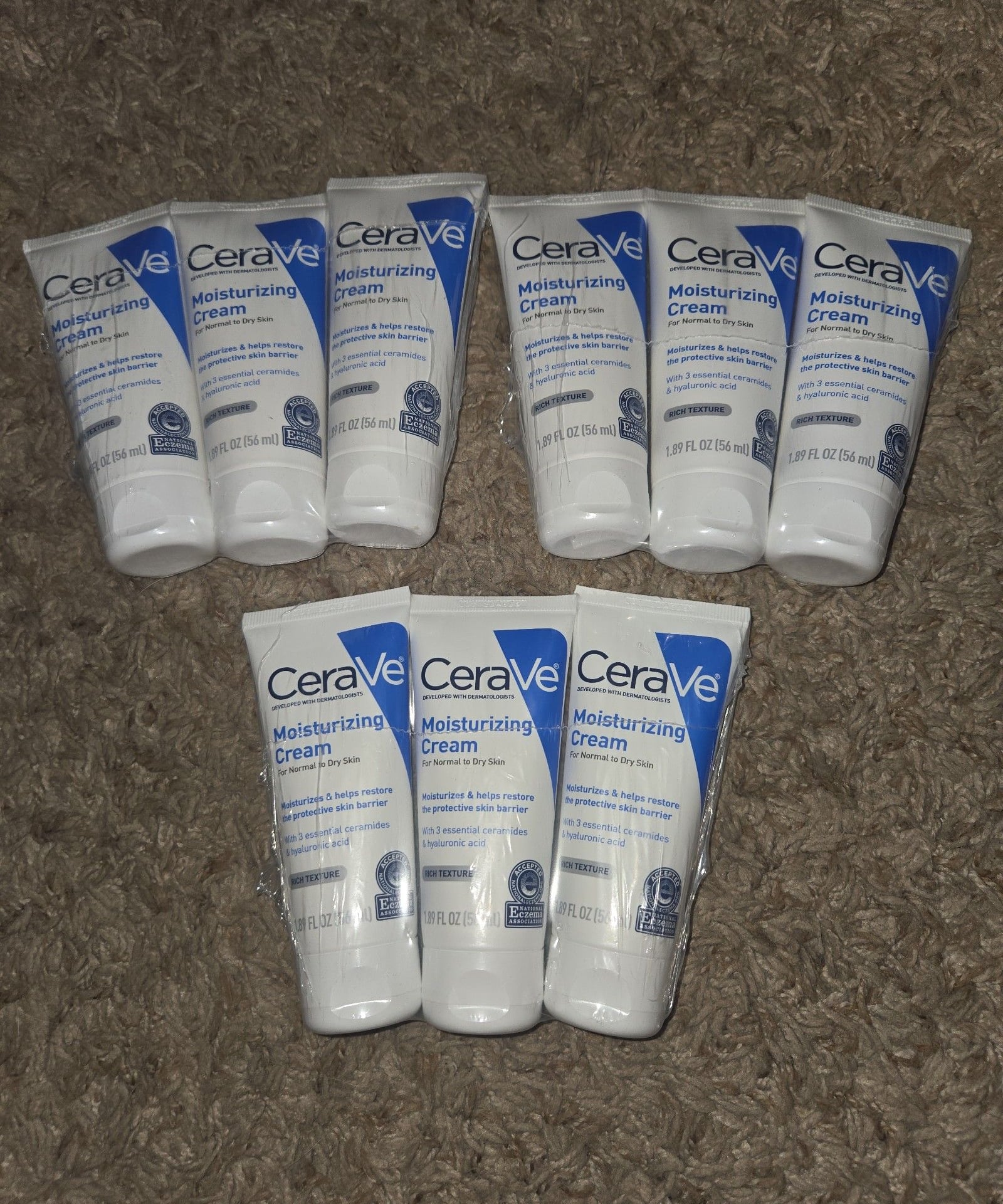 New lot of 9 CeraVe moisturizing cream 1.89 fl oz 1