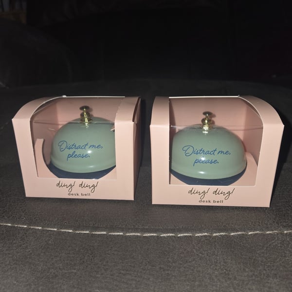 New lot of 2 Garven Distract Me Please Ding Desk Bell