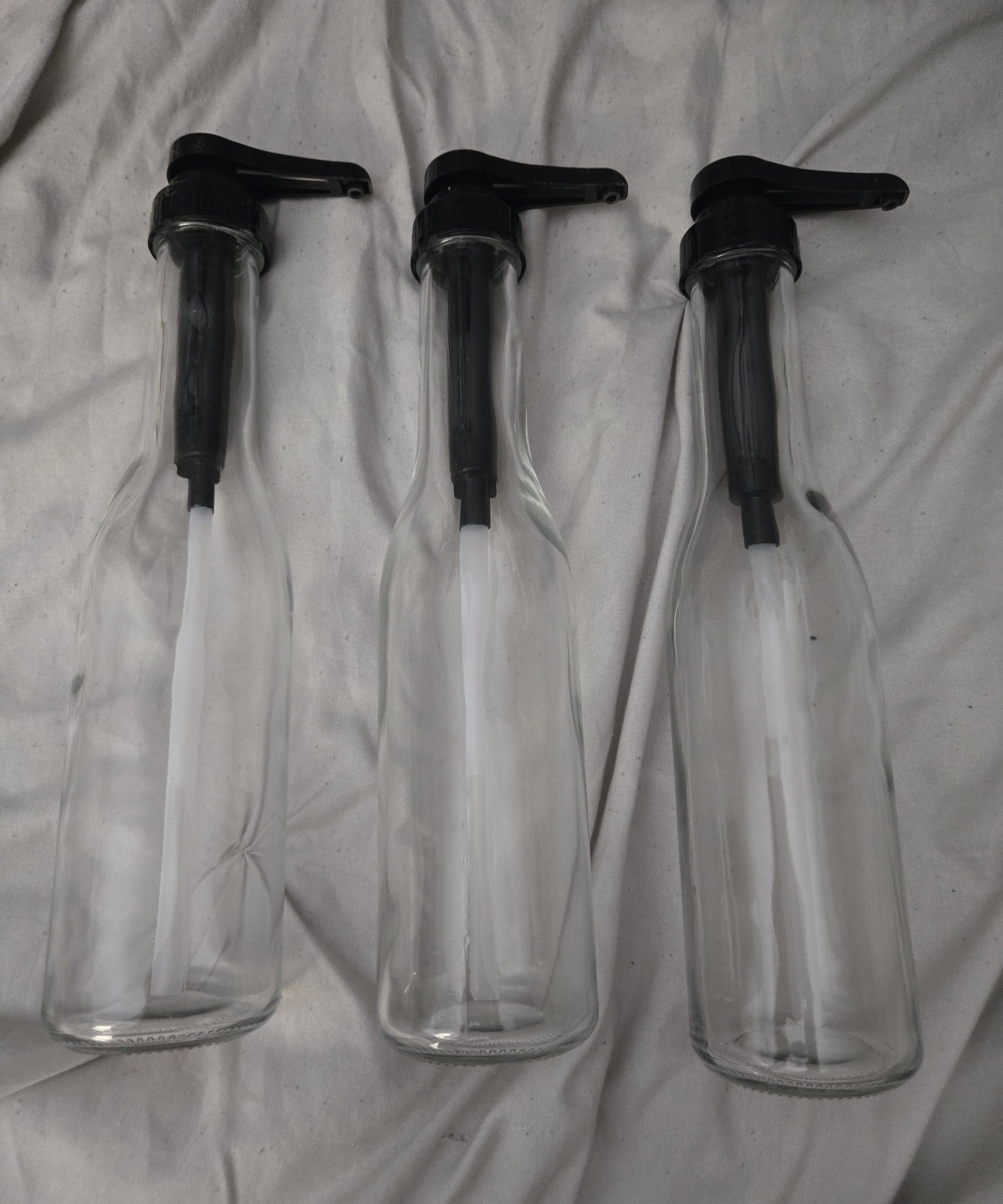 New lot of 3 Target Bullseye Glass Syrup Bottle Dispenser Pump 16.9/14.5 oz. 1