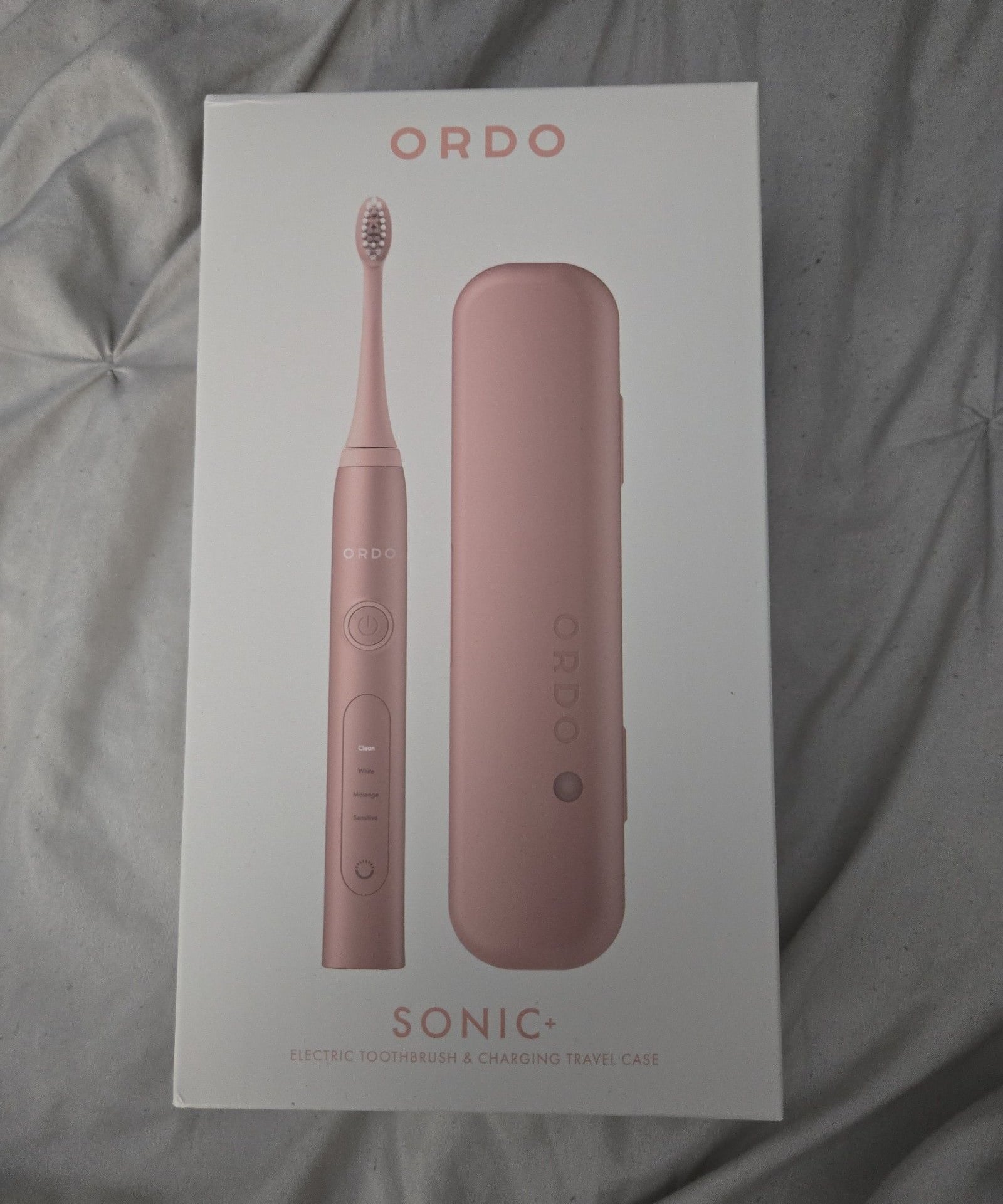 New Ordo sonic + electric toothbrush charging travel case rose gold 1