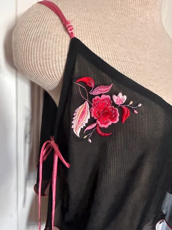 Sheer mesh camisole ties on the sides 3