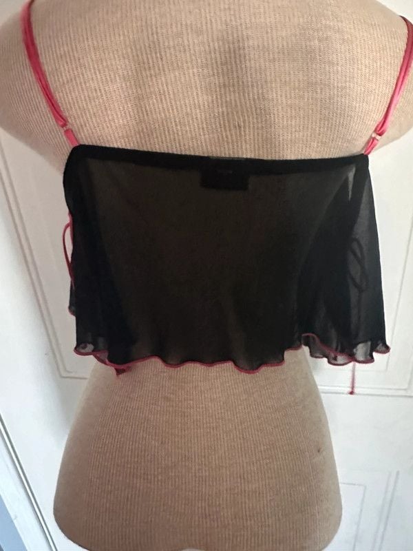 Sheer mesh camisole ties on the sides 6