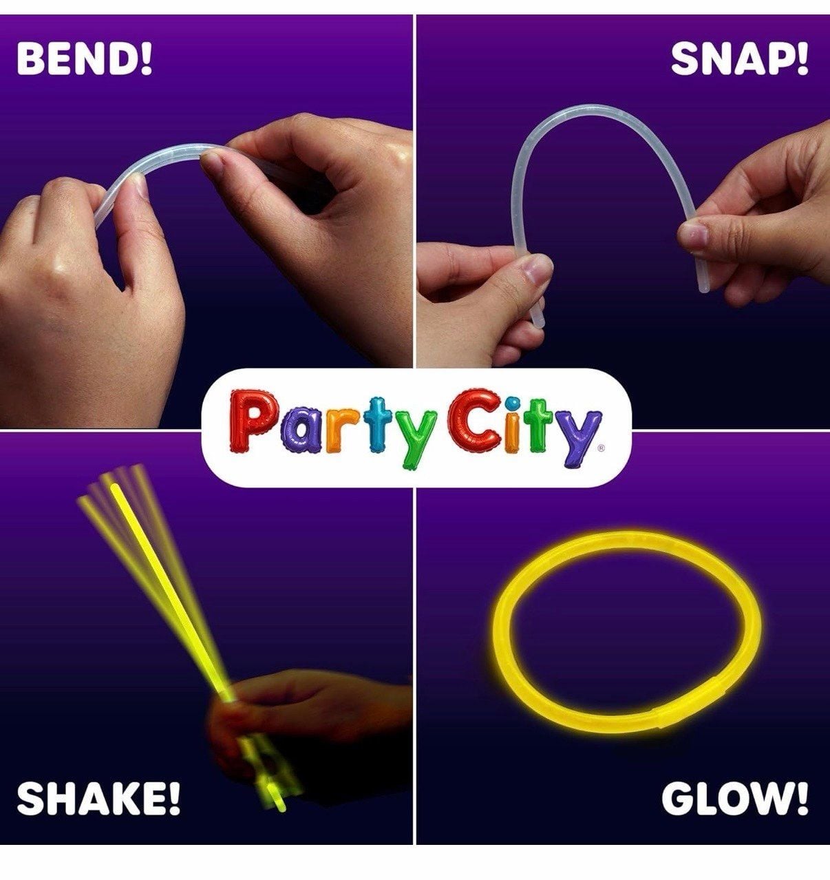 Party City 300 Glow Sticks Bulk Party Pack 8”– Neon Glow 2