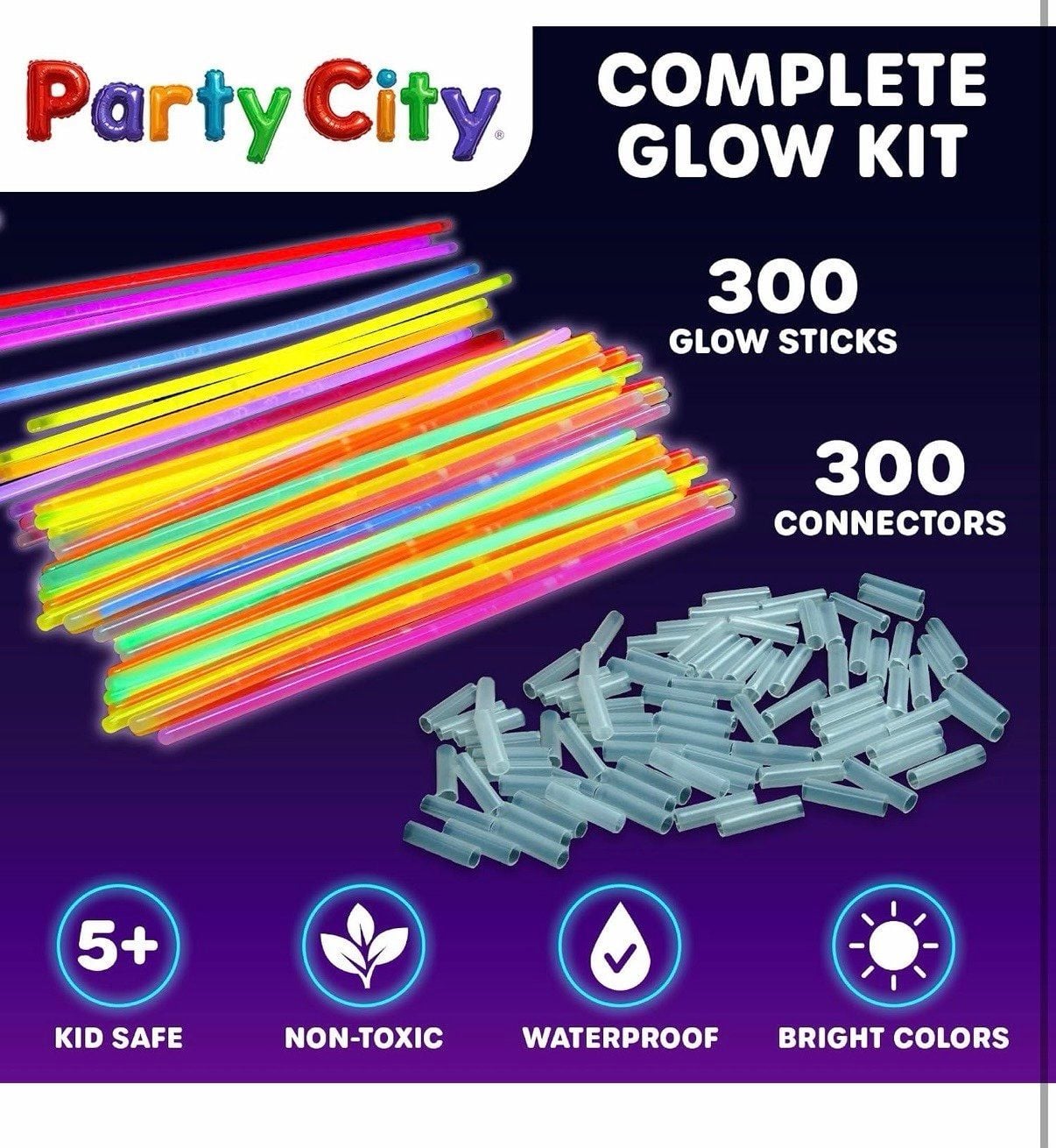 Party City 300 Glow Sticks Bulk Party Pack 8”– Neon Glow 7