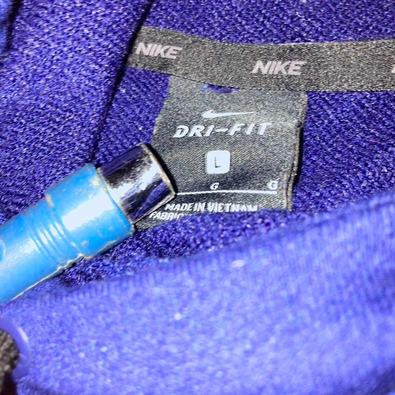 Nike Dri-FIT Pullover Hoodie Size L Blue Graphic Swoosh 3