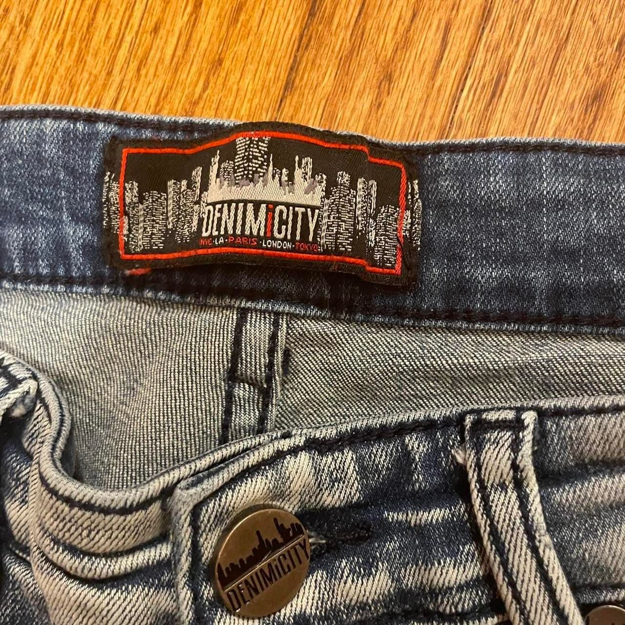 Denim City Cargo Jeans Grey Paint Splatter Size 30 Skinny 6