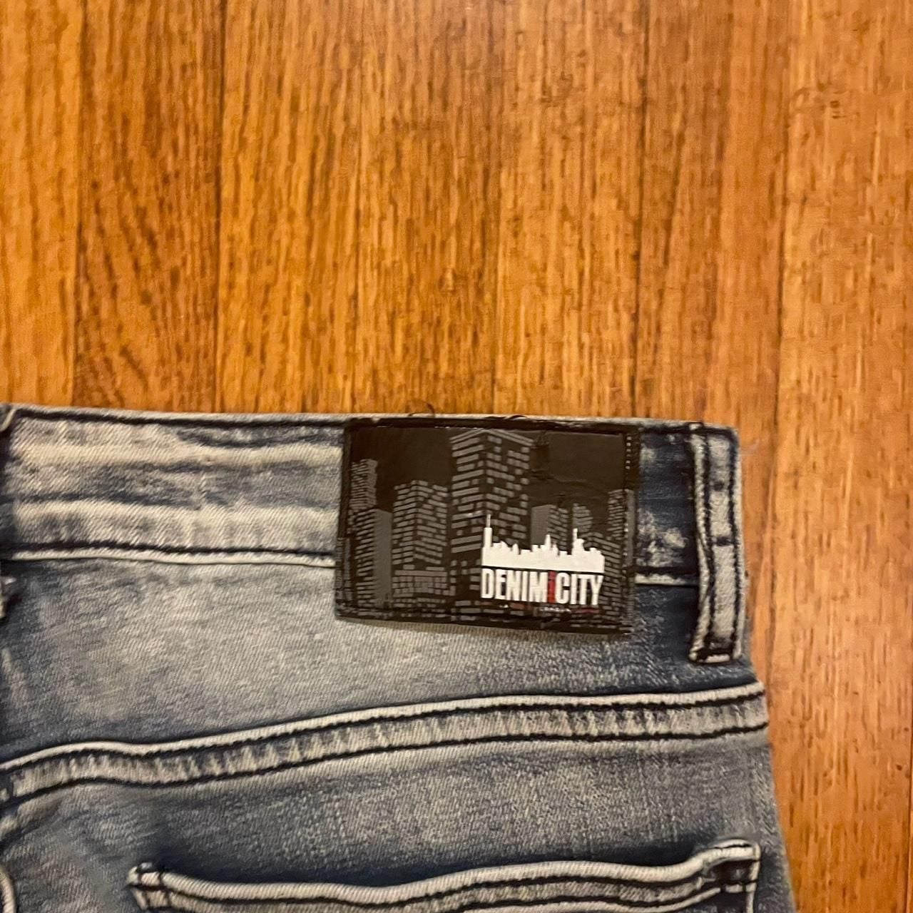 Denim City Cargo Jeans Grey Paint Splatter Size 30 Skinny 7