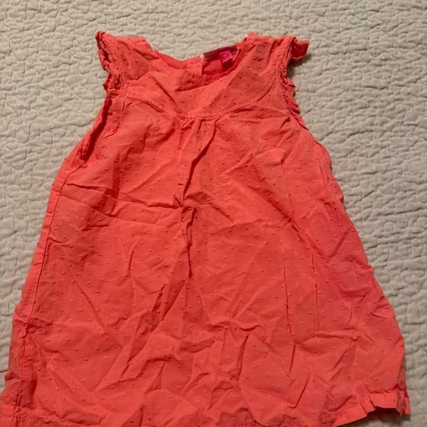 Penelope Mack Swiss Dot Shirt Size 10 Coral Flutter Sleeve