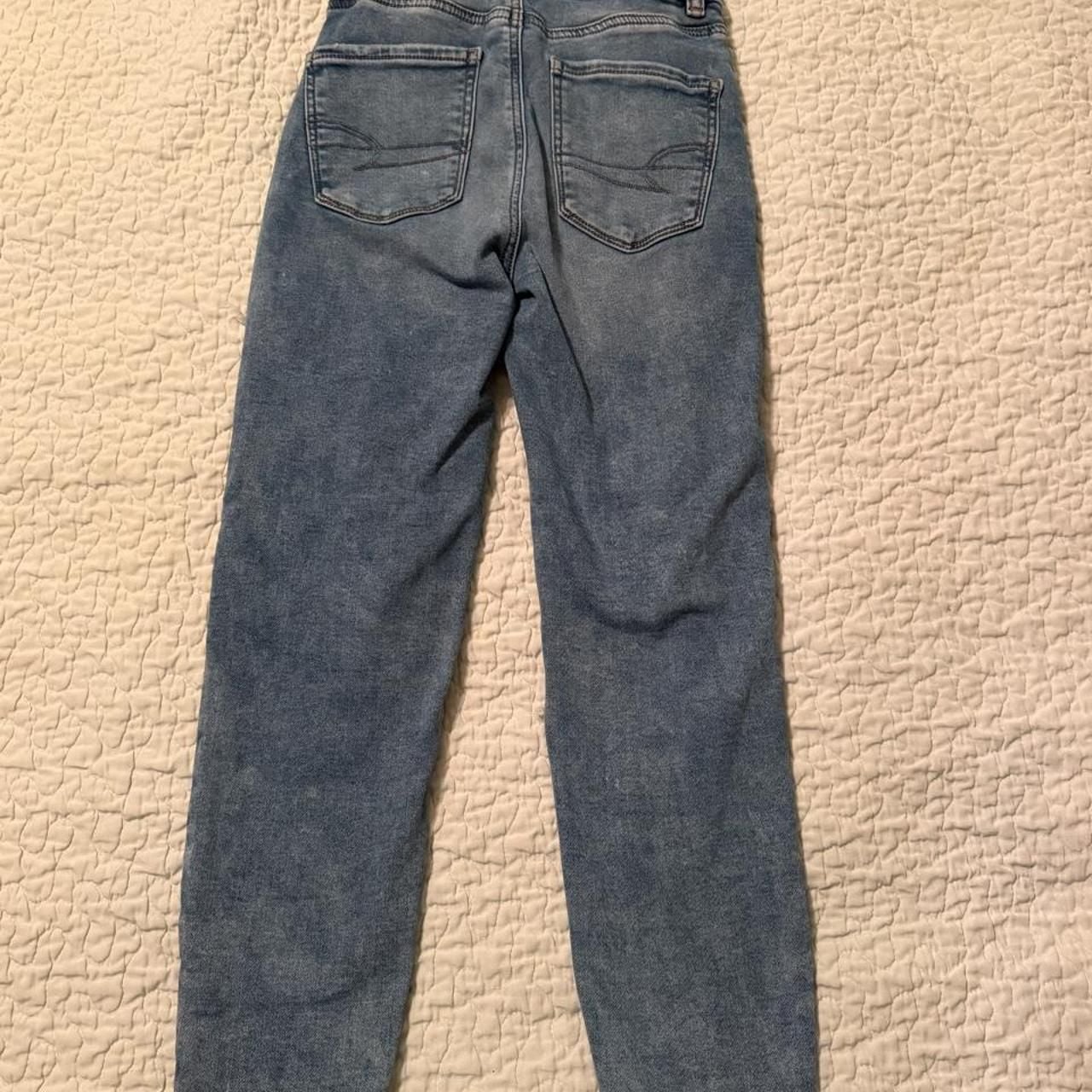 American Eagle Curvy Hi-Rise Jeggings Size 000 X-Short Distressed 3