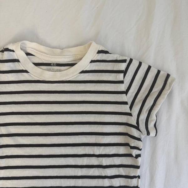 H&M Striped Crop Top Size 2T Black White