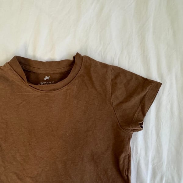 H&M Brown Baby Tee Size US 2T Cotton Short Sleeve Top