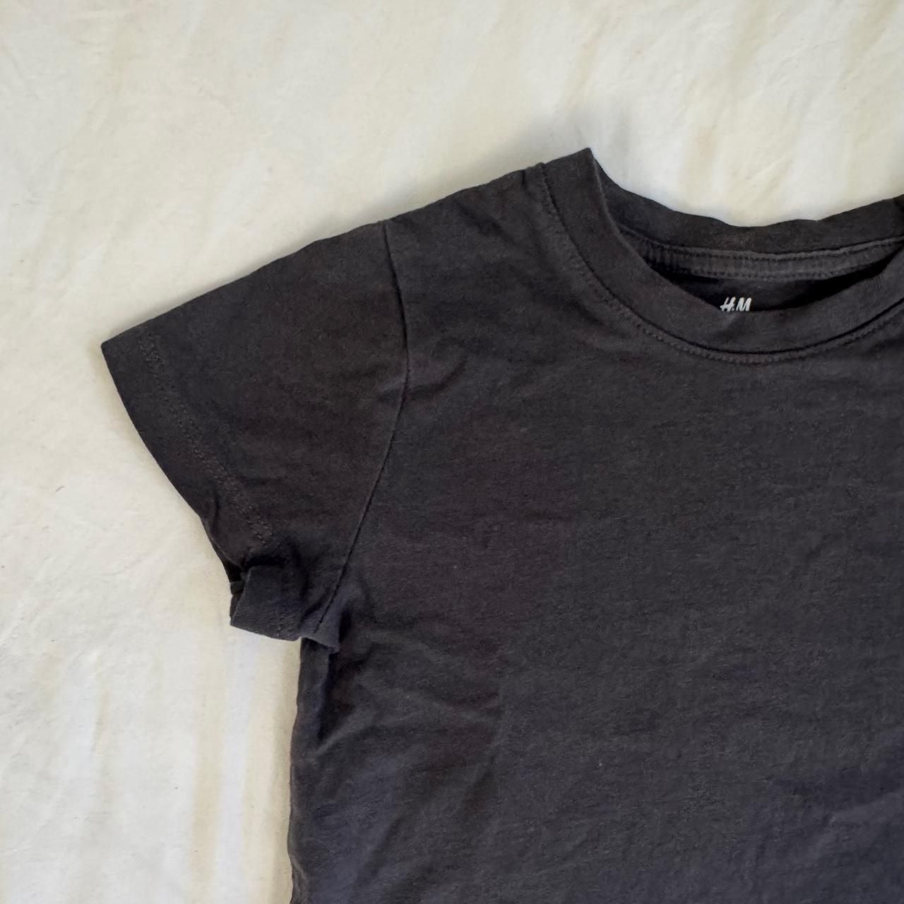 H&M Basic Baby T-Shirt US 2T Charcoal Gray Cotton Top 2