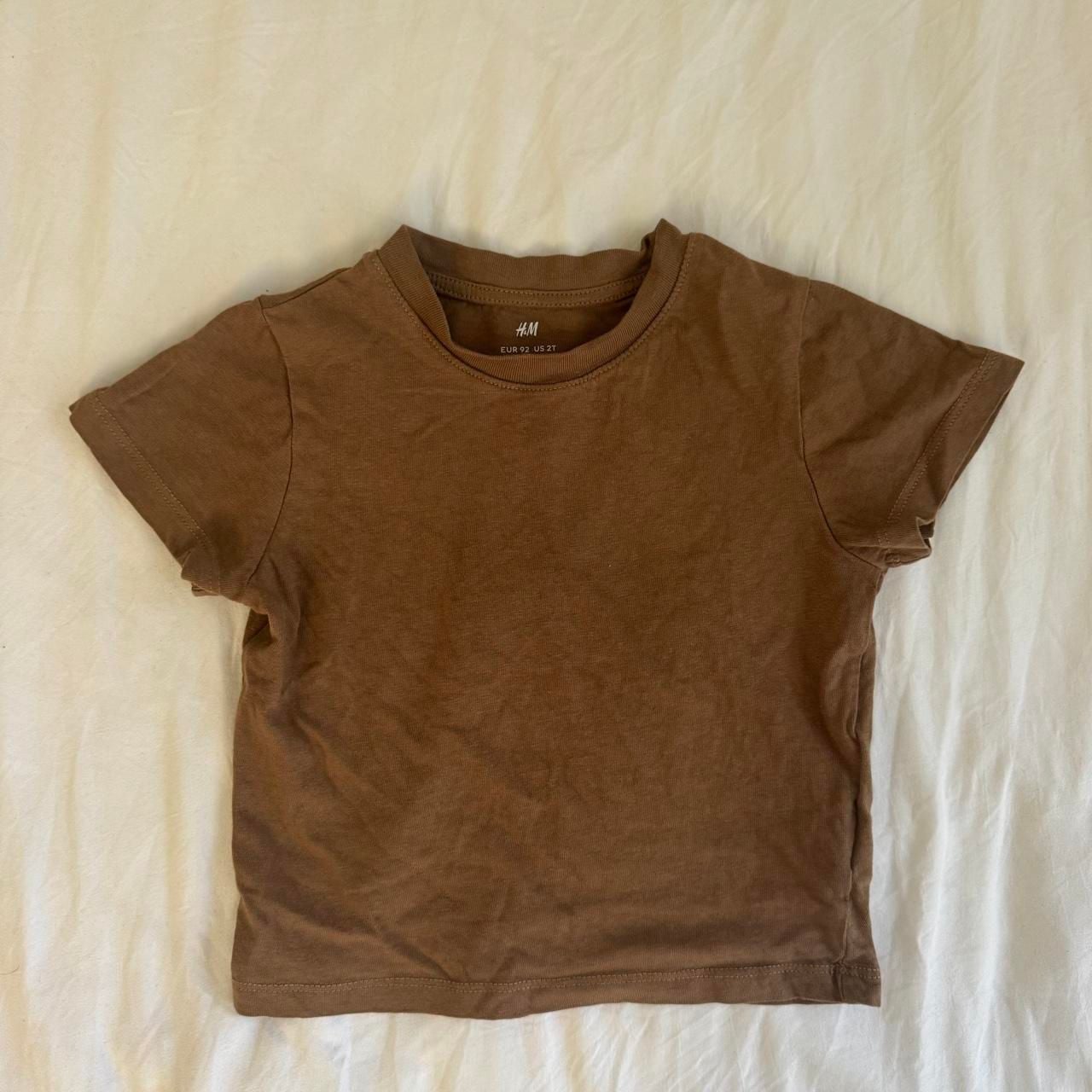 H&M Brown Baby Tee Size US 2T Cotton Short Sleeve Top 3