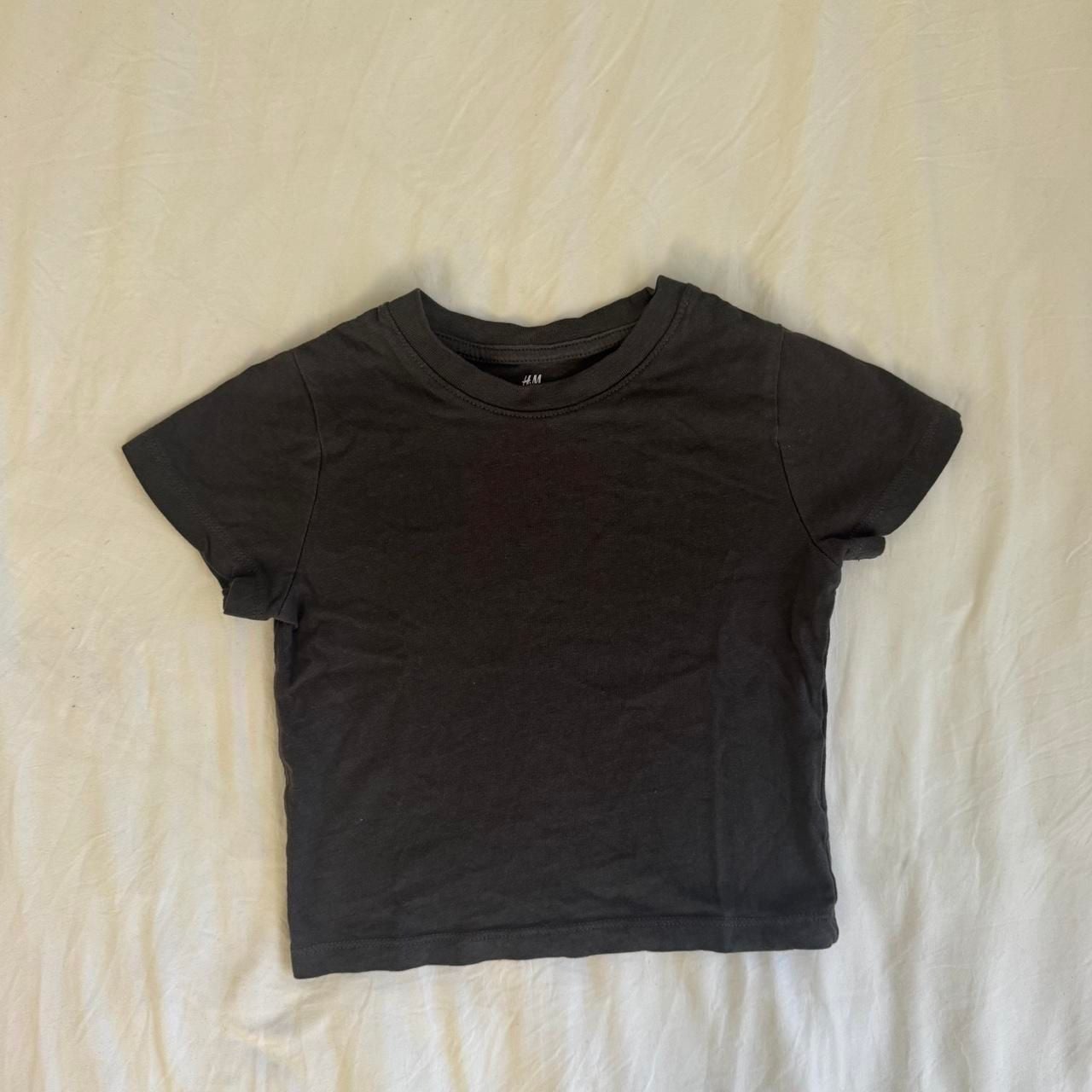 H&M Basic Baby T-Shirt US 2T Charcoal Gray Cotton Top 3