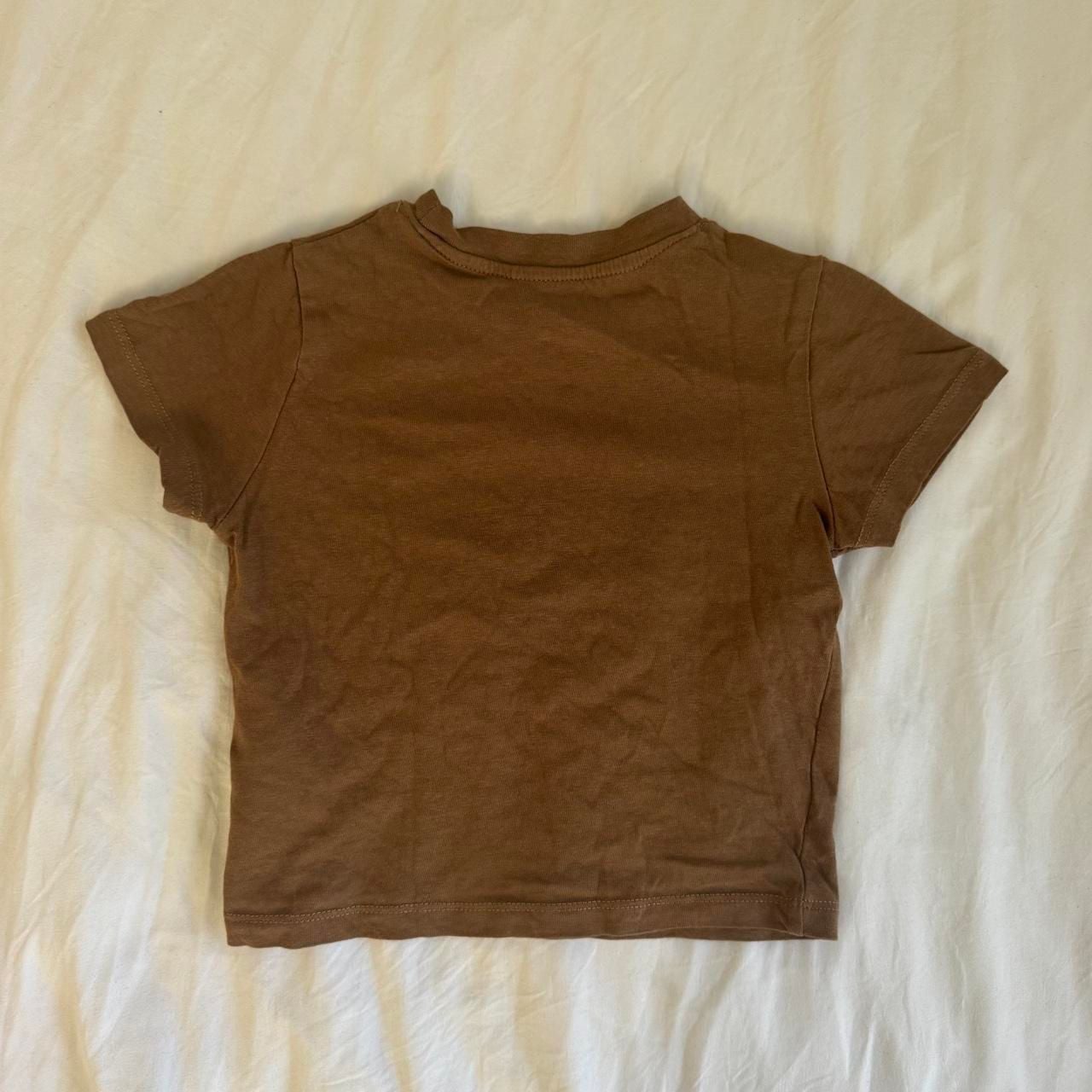 H&M Brown Baby Tee Size US 2T Cotton Short Sleeve Top 4