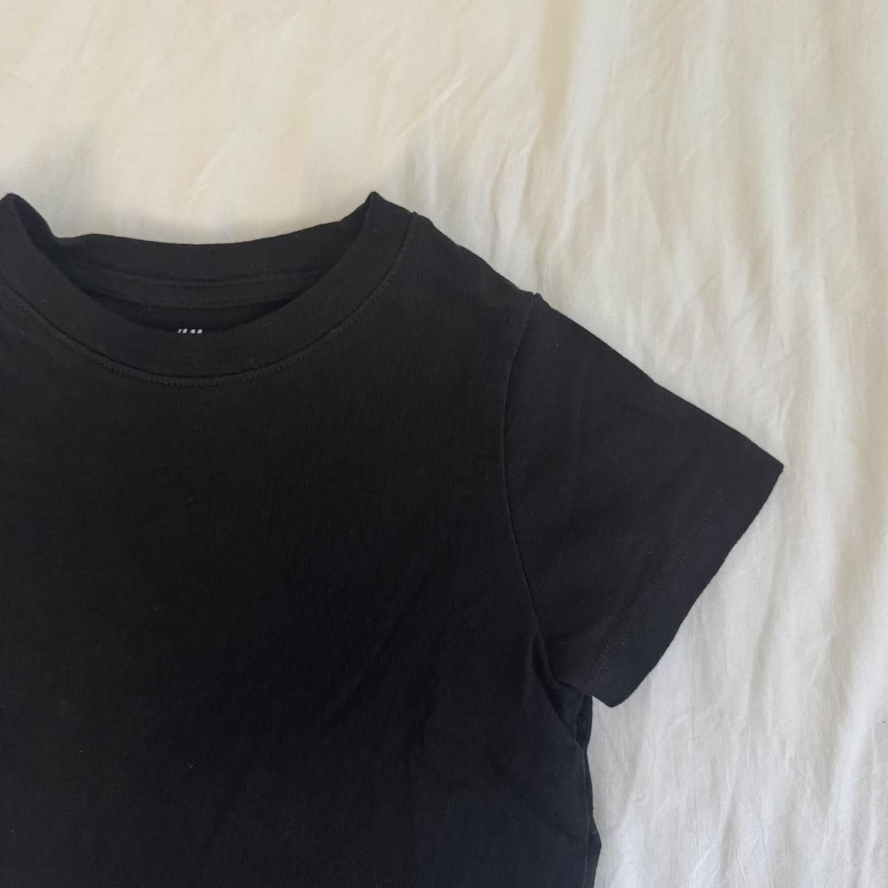 H&M Black Cotton Short Sleeve Baby T-Shirt Size US 2T 2
