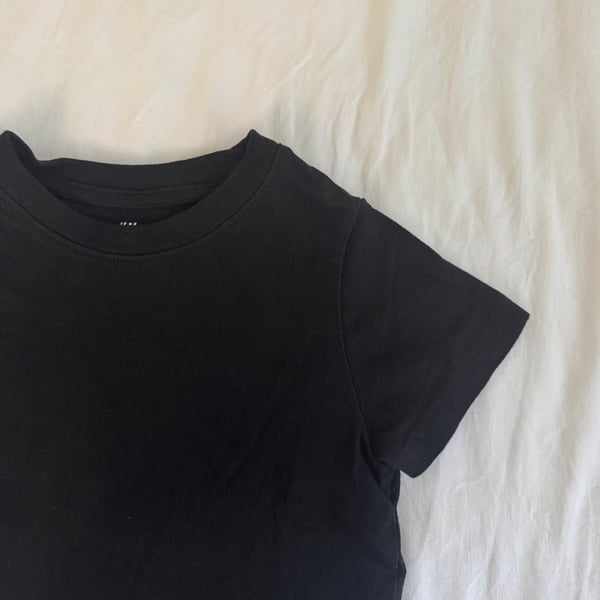H&M Black Cotton Short Sleeve Baby T-Shirt Size US 2T