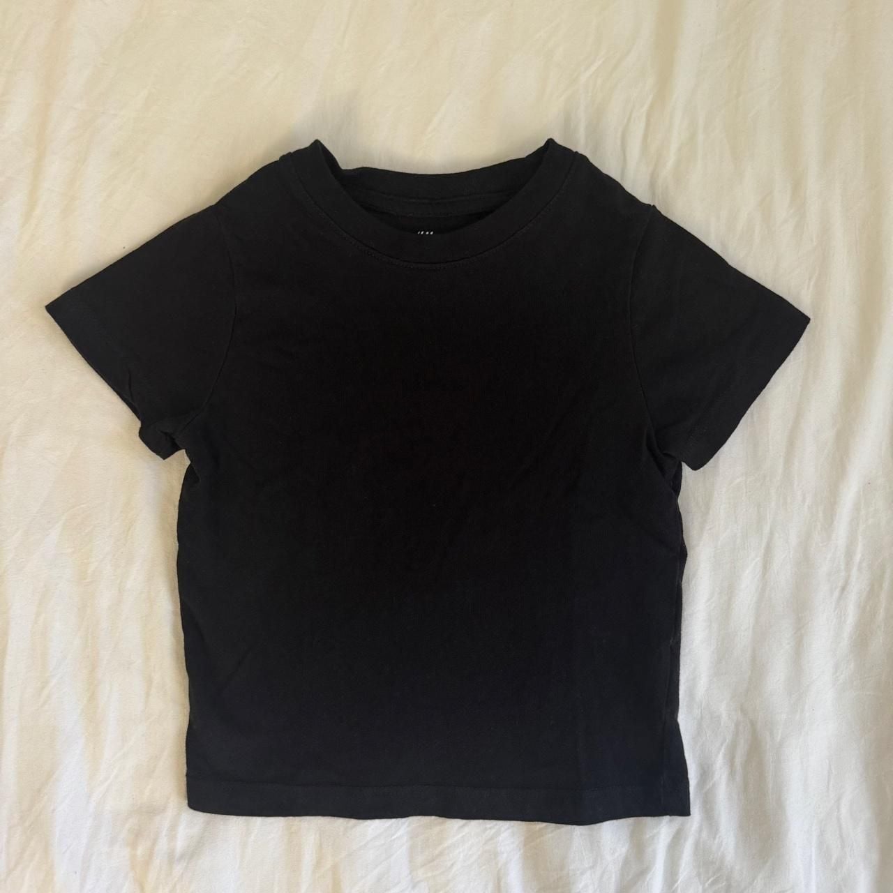 H&M Black Cotton Short Sleeve Baby T-Shirt Size US 2T 3