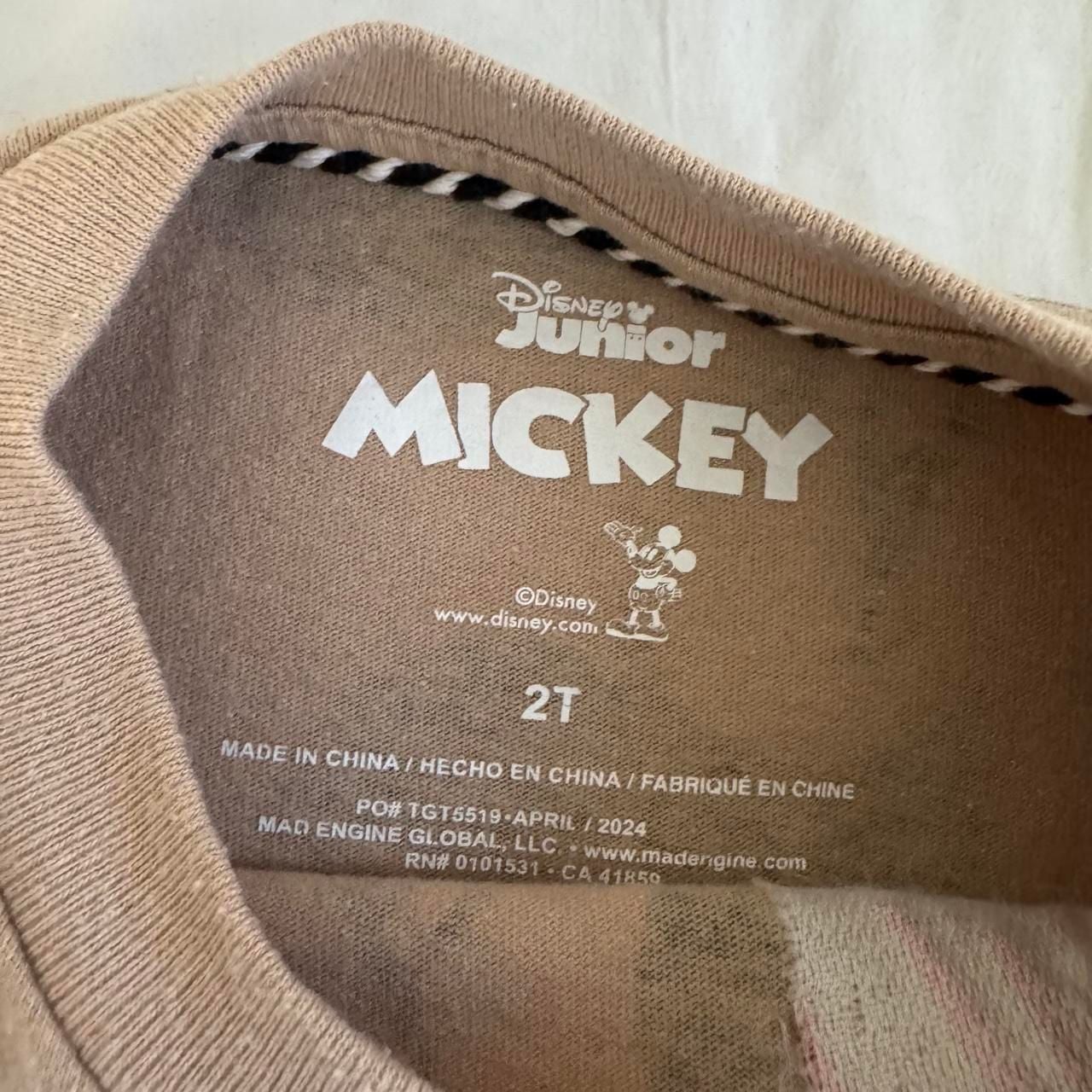 Disney Mickey Mouse T-Shirt Size 2T Beige All-Over Print 4