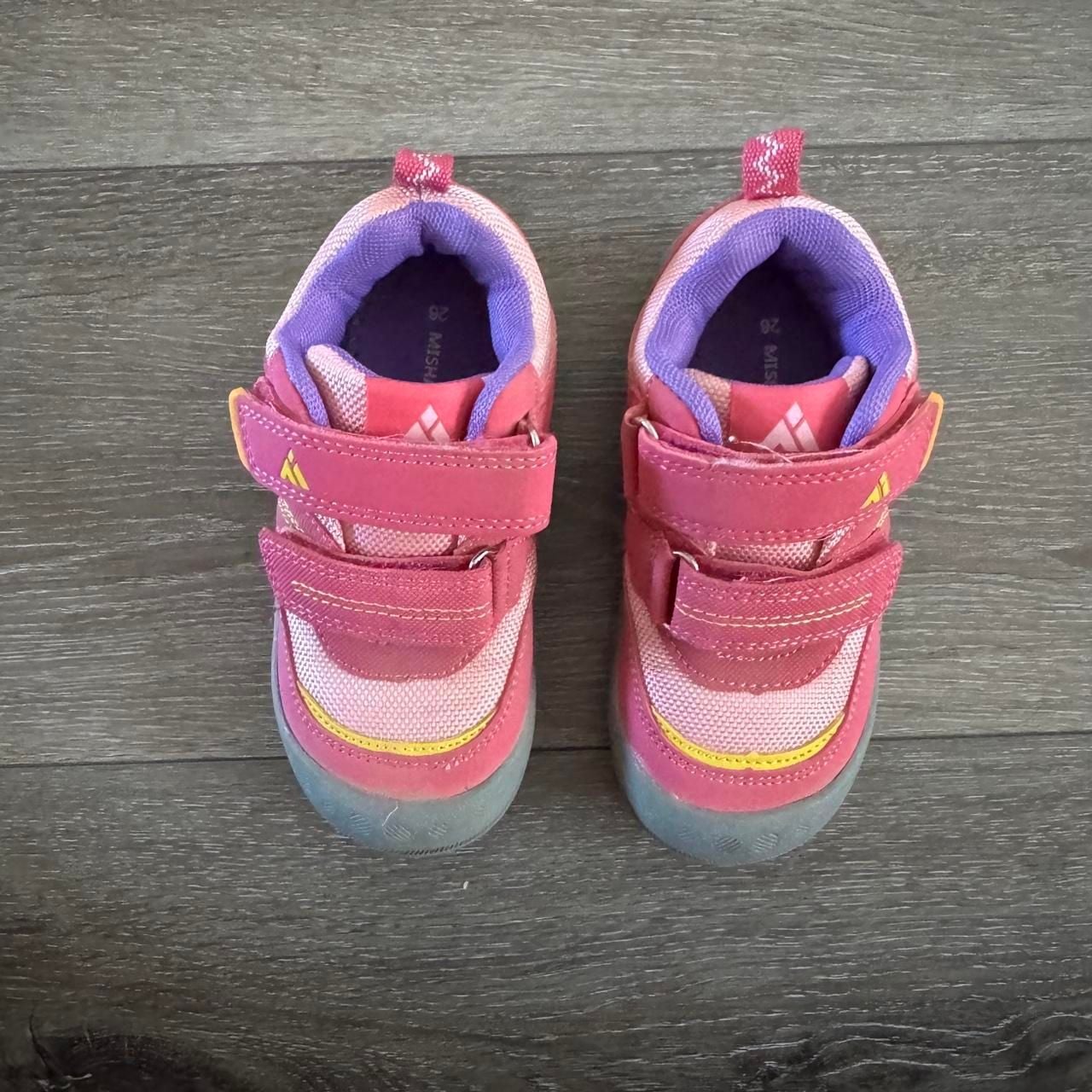 Mishansha Kids Sneakers Size 26 Pink Purple Hook and Loop 3
