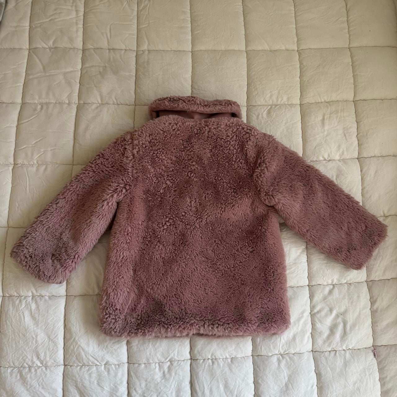 H&M Faux Fur Jacket Size 3-4T Dusty Pink 5