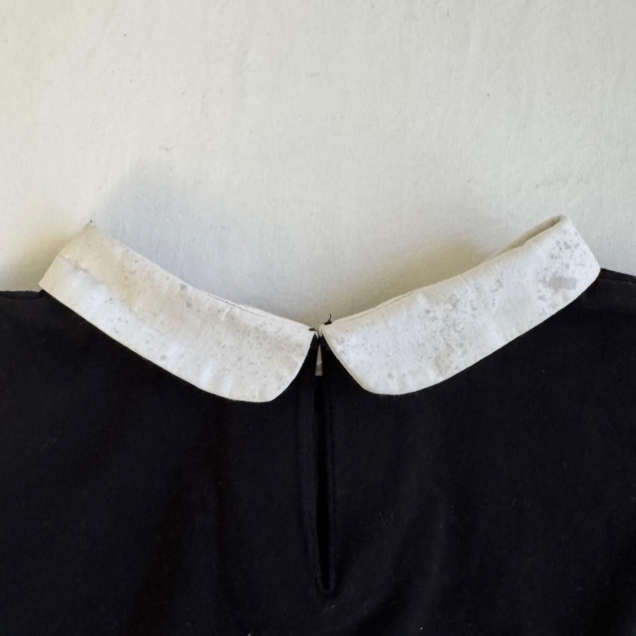 Zara Peter Pan Collar Tee Size 3-4 Years Black White 6