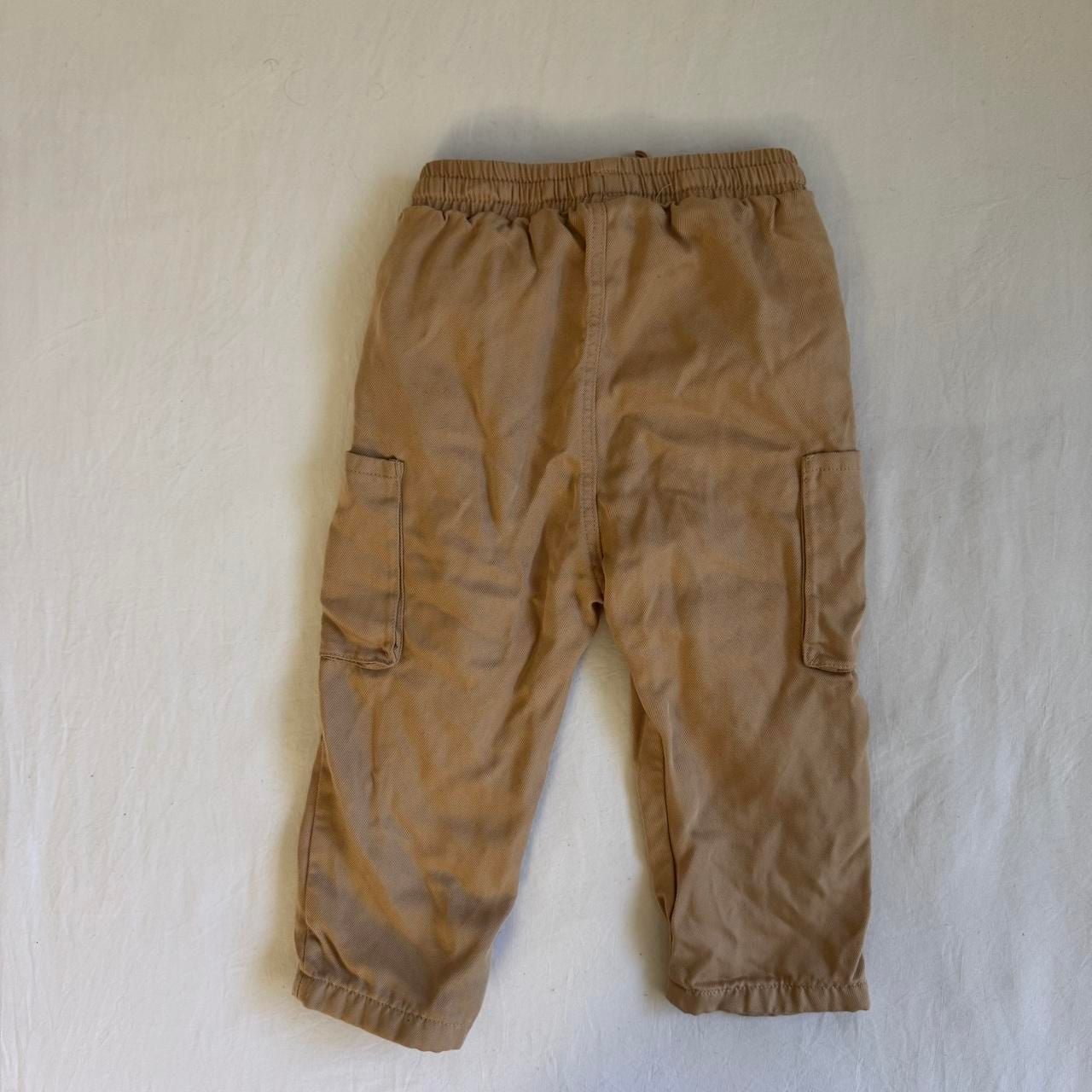 H&M Cargo Pants Size 2T Tan Cotton Lyocell Elastic Waist 5